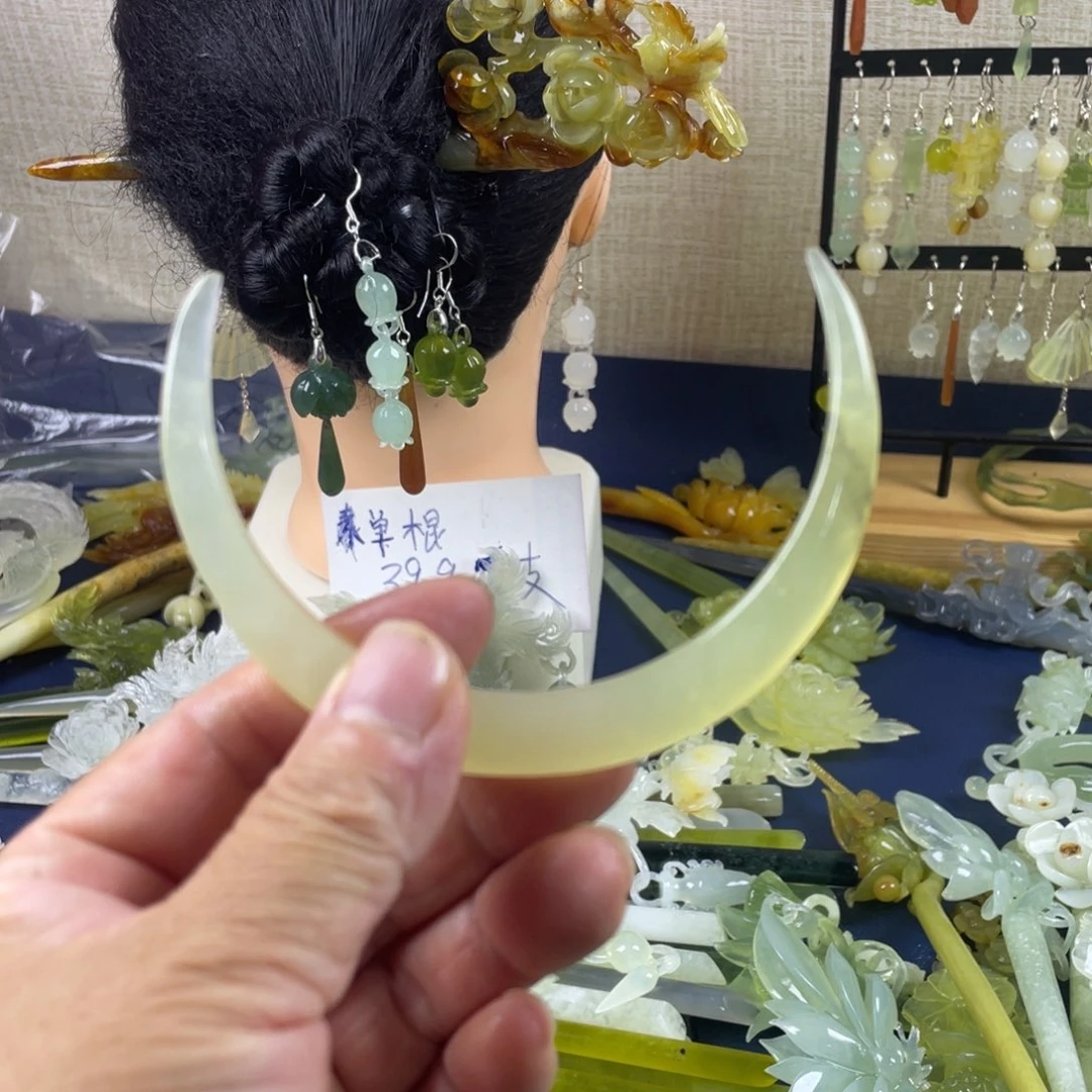 未镶嵌蛇纹石玉发饰