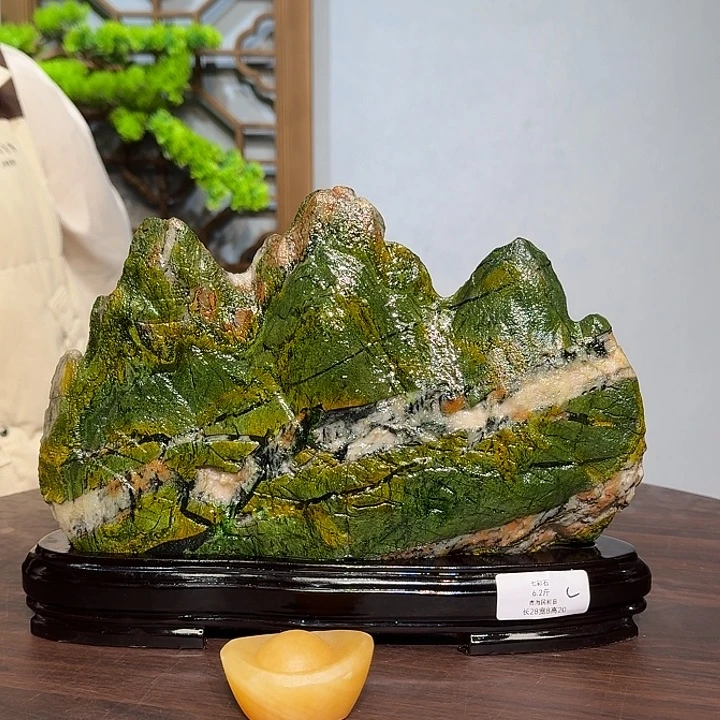 午***茶石材七彩石摆件，，，，，