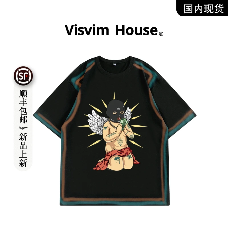 【品牌现货撤柜】VISVIM WINGS夏季新款复古印花宽松复古短袖T恤男