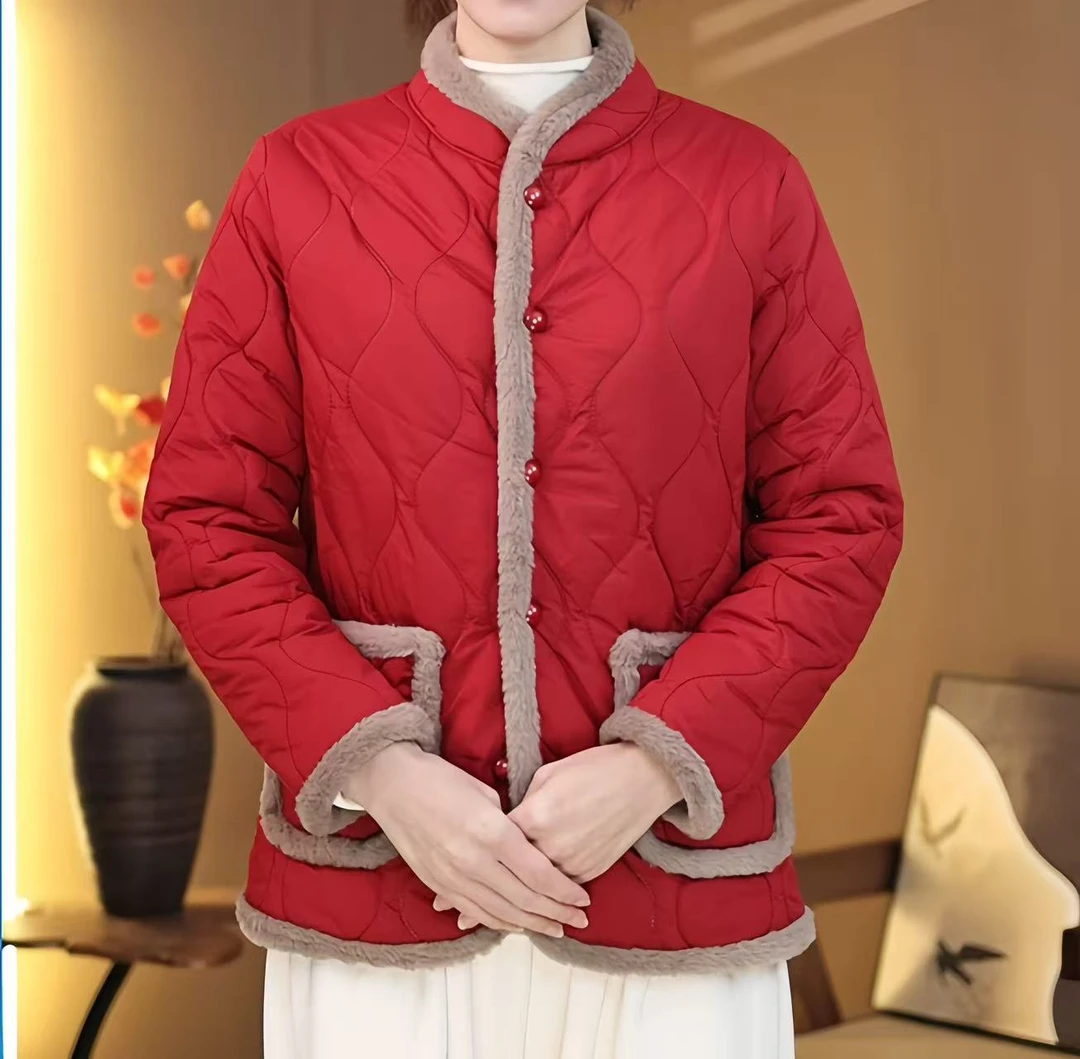 【特价】中老年女装宽松妈妈款加绒立领保暖中老年外套