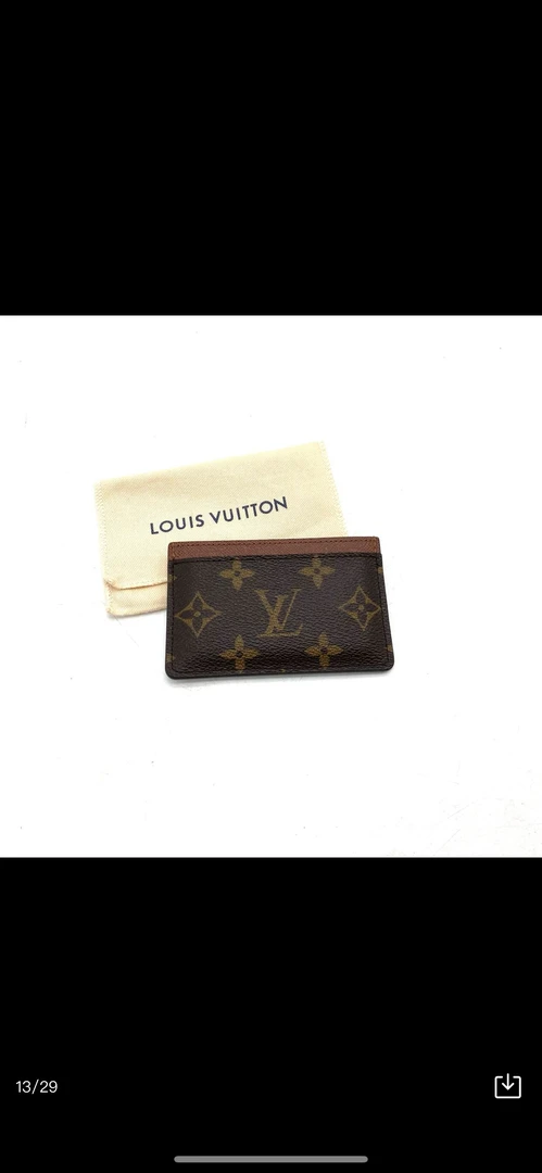 全新未使用 LouisVuitton/路易威登 焦糖色老花小卡包 尺寸11/7