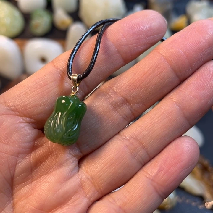 和田玉（碧玉）银S925镶嵌挂件