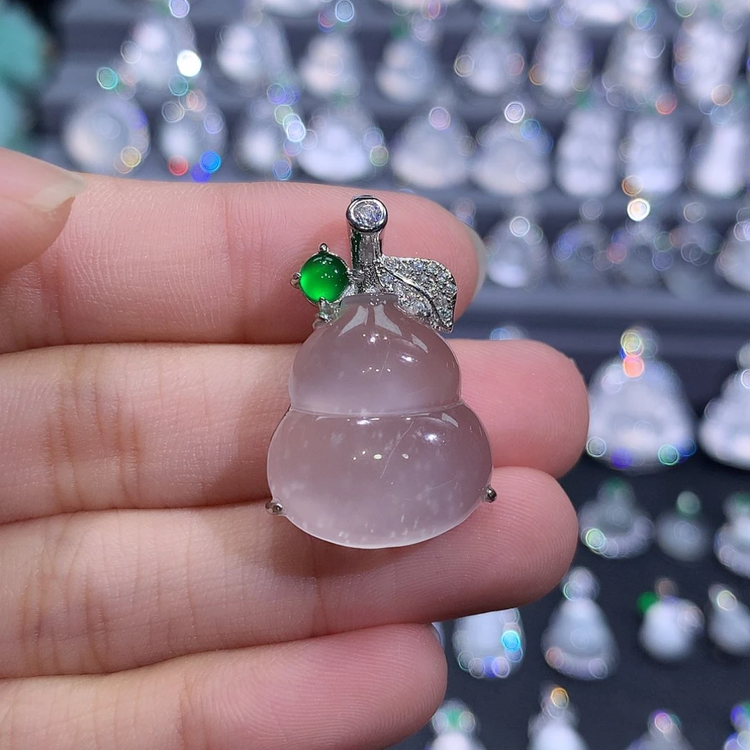 石英质玉银S925镶嵌吊坠(不含链)最**人