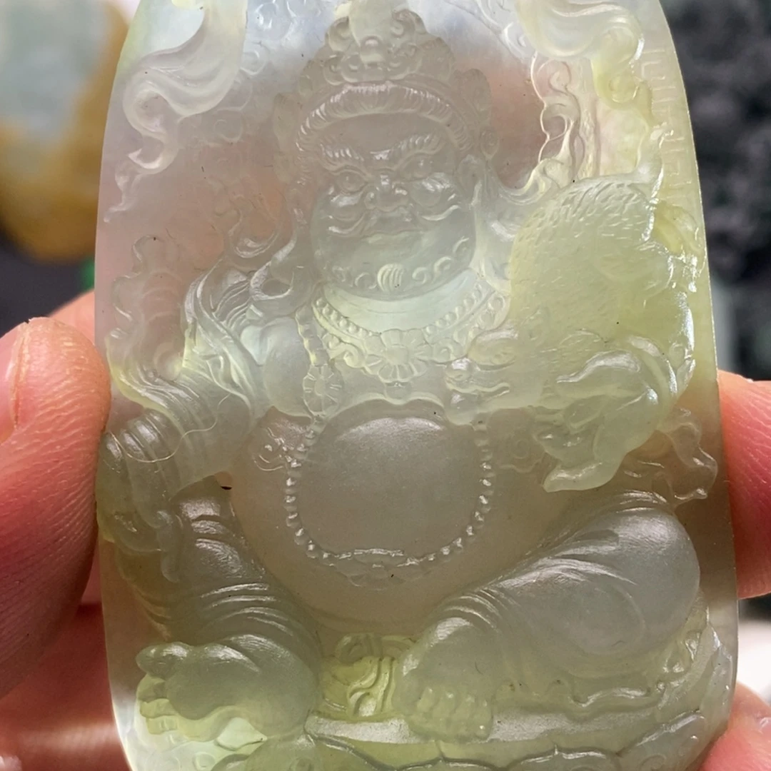 定制翡翠未镶嵌天然翡翠A货黄财神