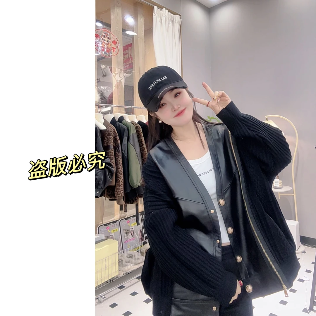 【薇薇家 实体版本】春秋新款宽松型街头风皮衣韩范短款皮外套