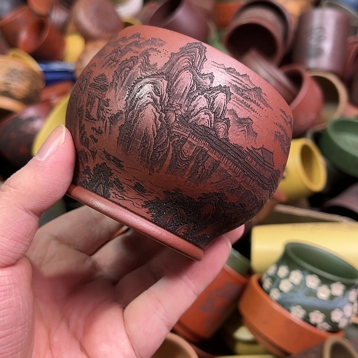 紫砂茶杯全手工紫砂主人杯