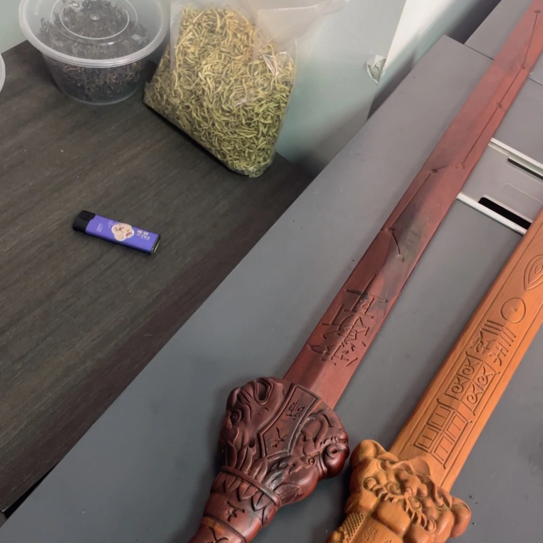 枣木90公分天师剑雷焦一物一拍