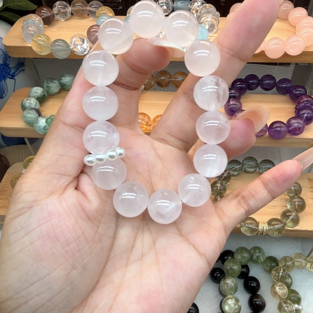银S925镶嵌手链烟晶