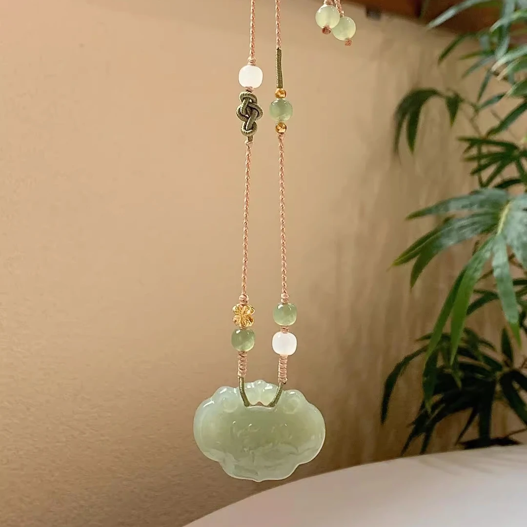 「珠圆玉润」diy如意锁编绳项链新中式清冷感气质毛衣链显白百搭款