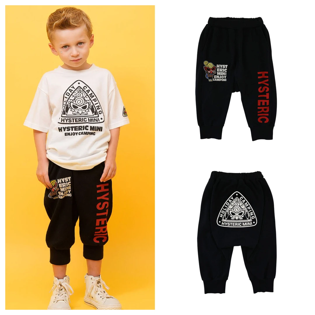 越越家 黑超卡通哈伦裤 男女童装七分裤露营大屁屁裤儿童垮裤