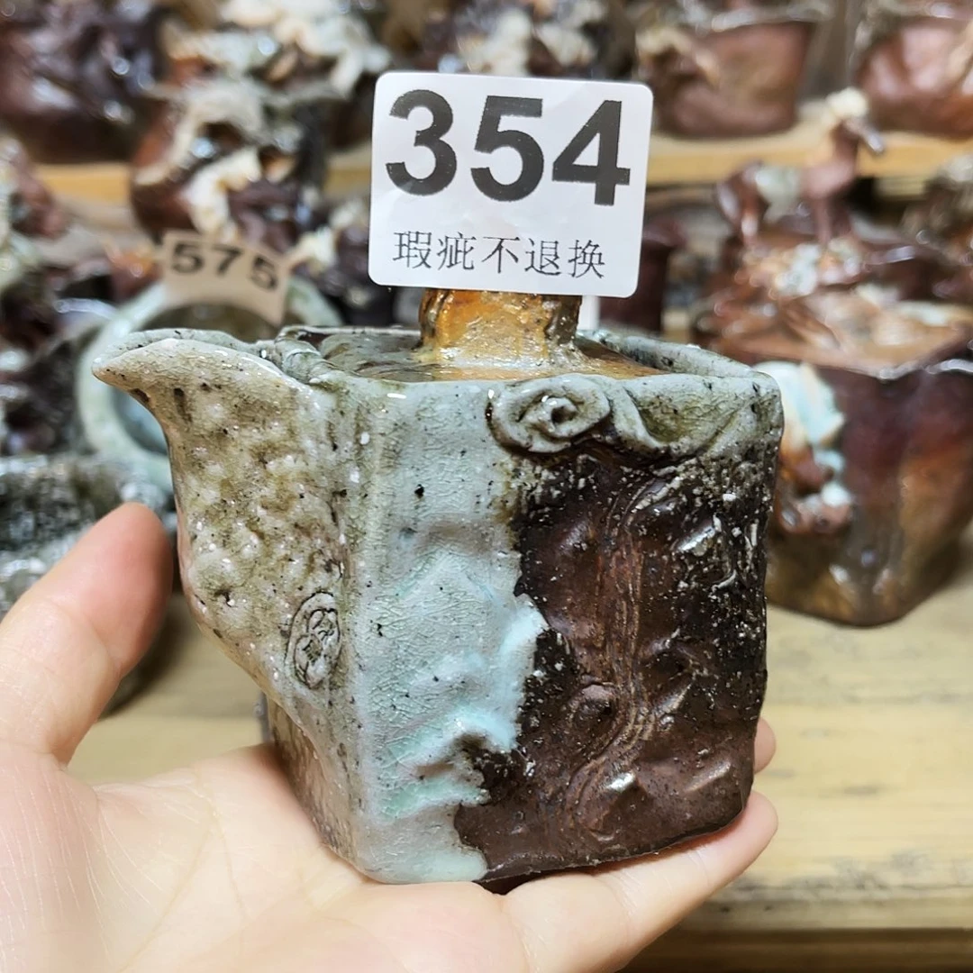 杯柴烧粗陶手捏宝瓶渗水