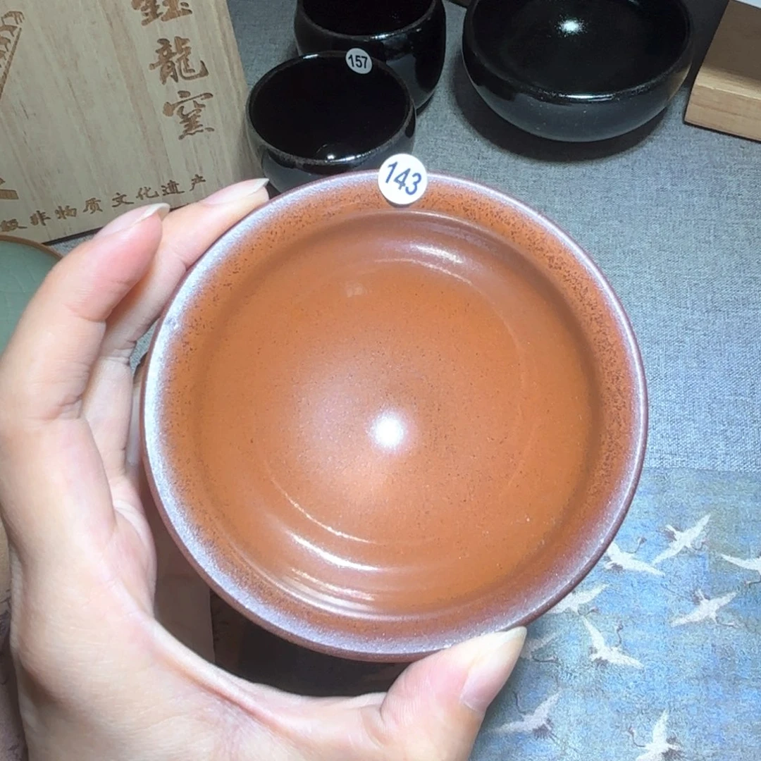 茶盏子衿手工柴烧盏长林柿红143束口