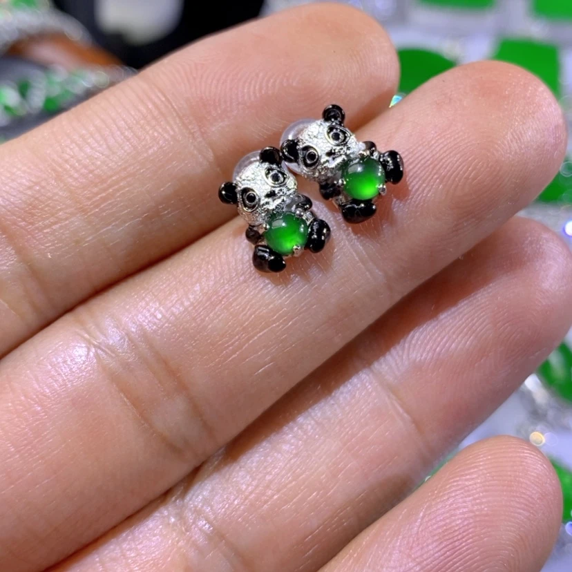 【闪购商品】翡翠挂件银S925镶嵌天然翡翠