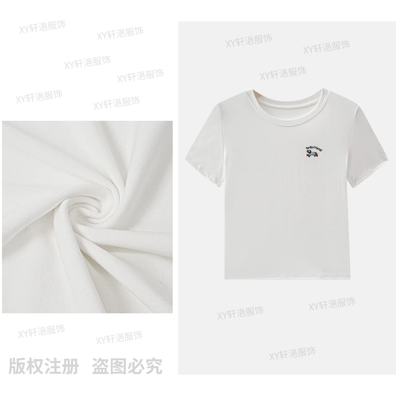 ｜莱赛尔天丝 T｜腊肠狗精致刺绣｜奢柔垂感｜ 高质感夏日短袖 T-2069