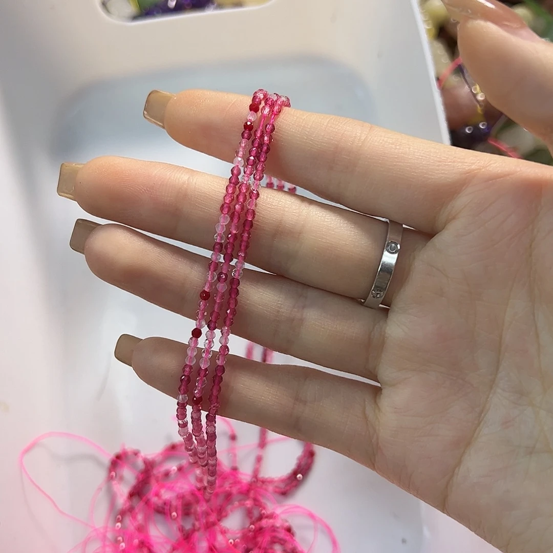 玛瑙/玉髓未镶嵌珠宝半成品草莓晶卡2两条