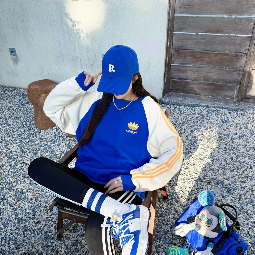 【蓝精灵卫衣】时尚保暖潮流风百搭上衣加绒宽松长袖卫衣02-22507