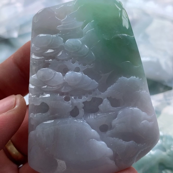 翡翠未镶嵌颈饰保真天然a货翡翠