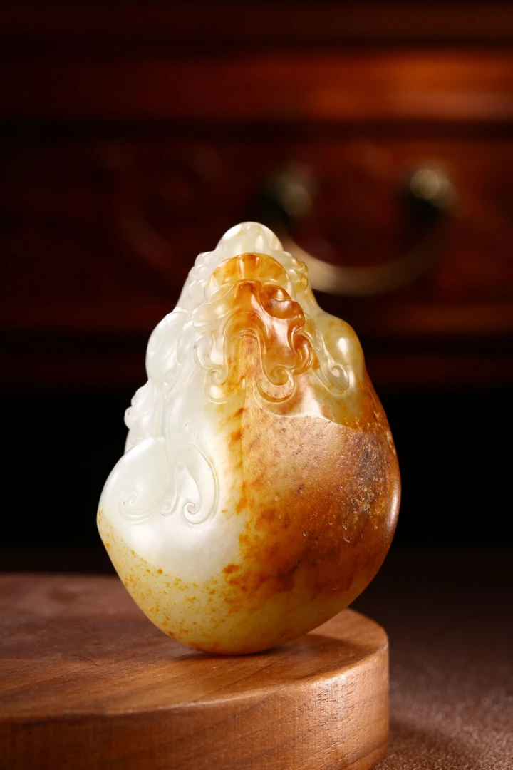 【央博玉专属】和田玉貔貅手把件YJSZ3614尺寸 73.1*51.3*32.6mm