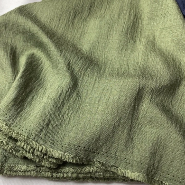 军绿色棉麻2米。