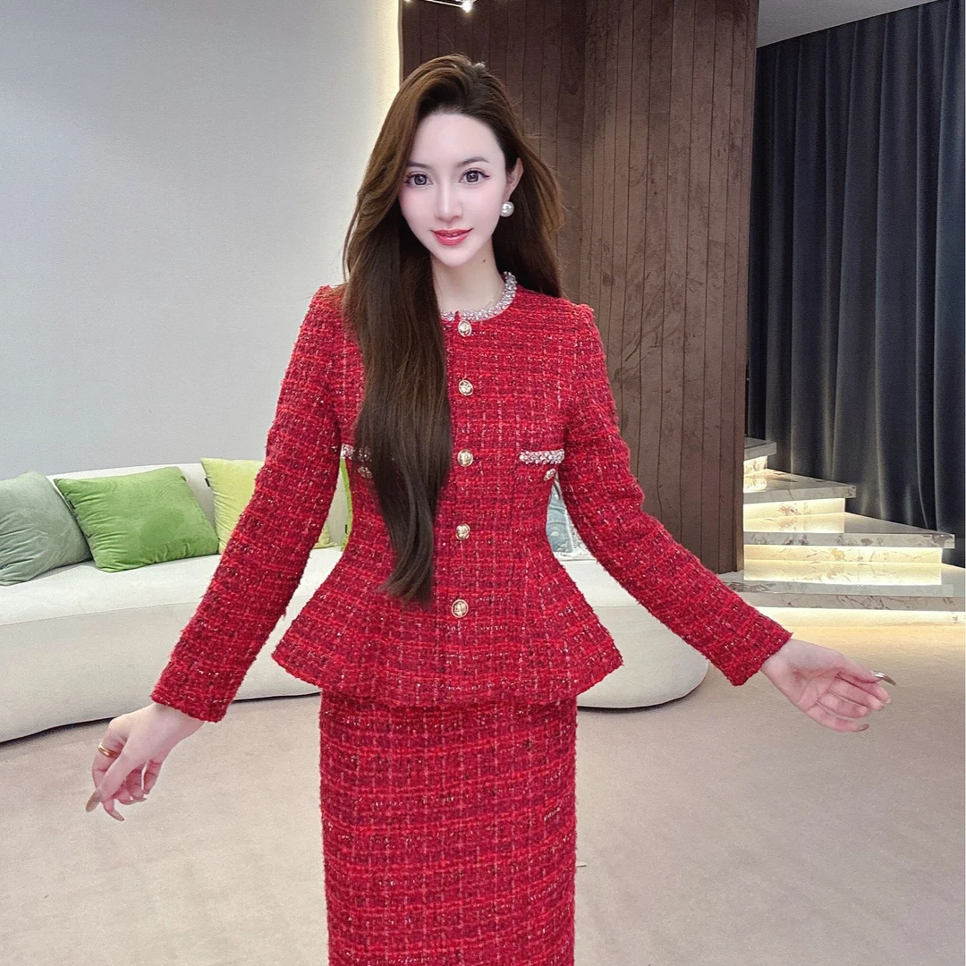 【MIA.G】【窈窕波尔多】修身小香风外套                     XY617