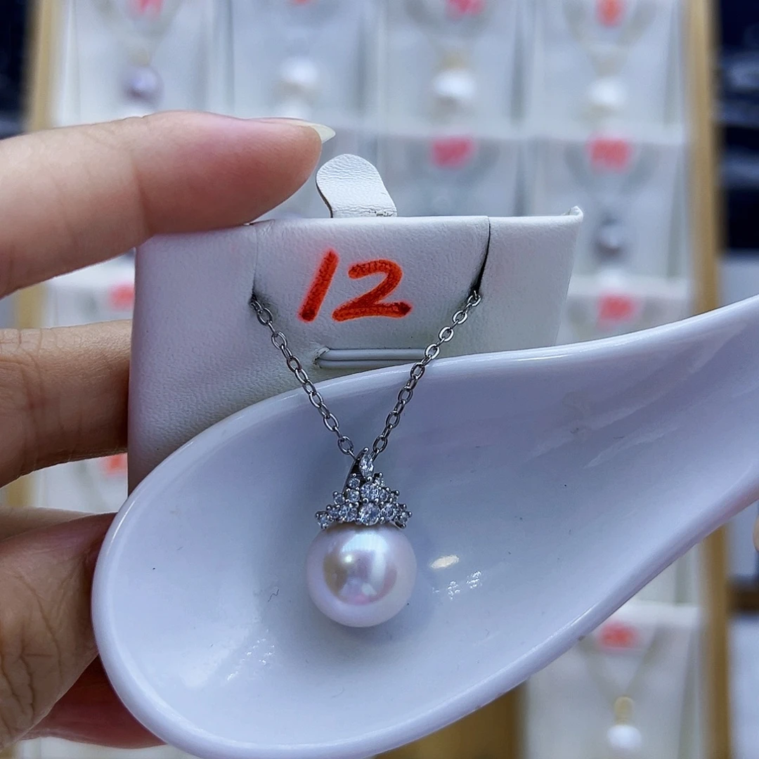 银S925镶嵌吊坠(不含链)淡水珍珠