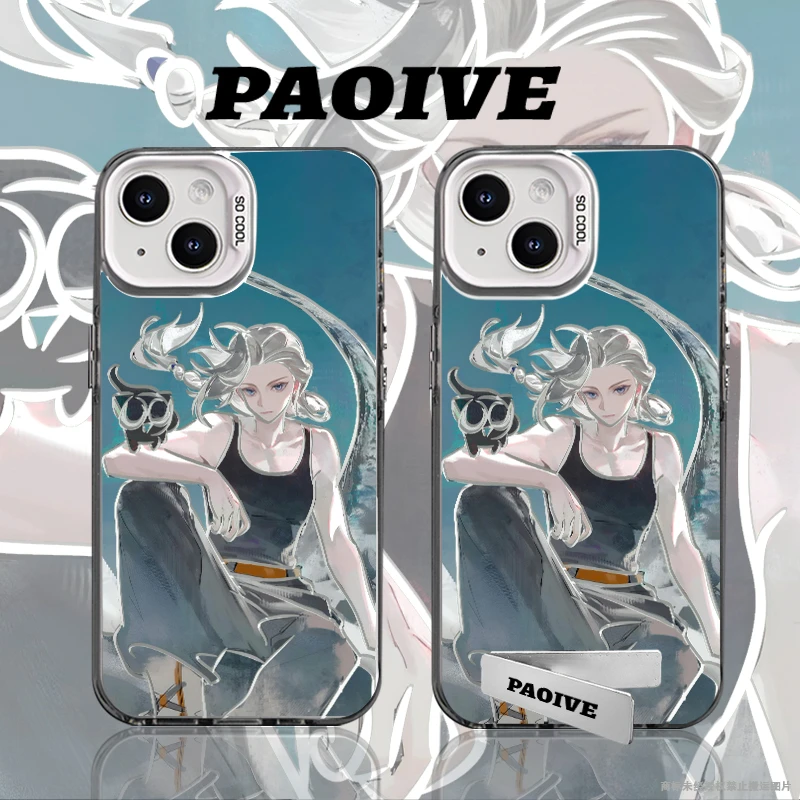 鹿野适用苹果华为vivoiPhone小米三星防摔彩银手机壳