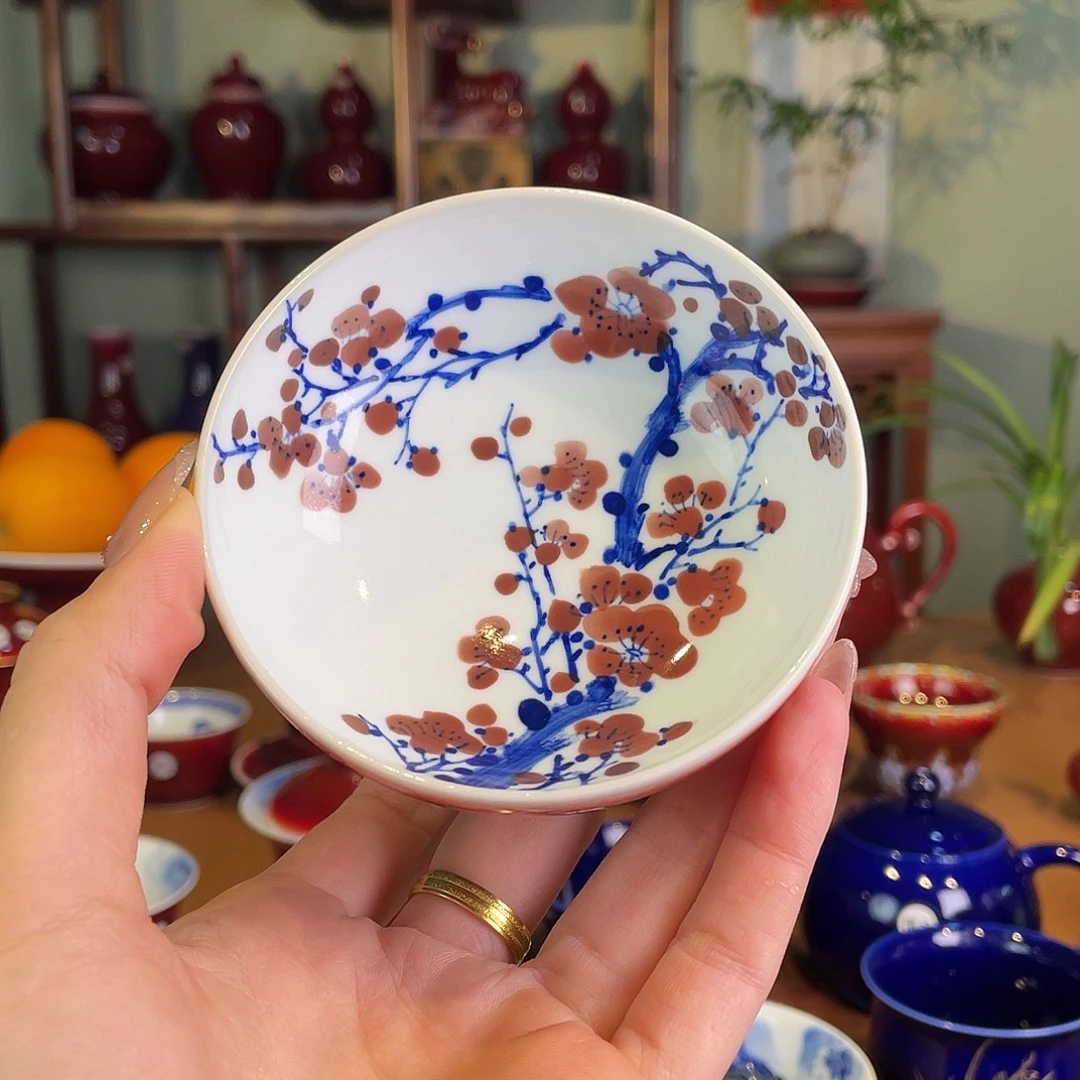 清欢雅玩原矿郎红福利内绘红梅