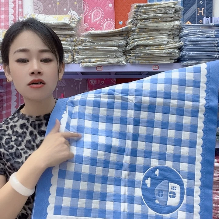 棉蓝色小房子纯棉