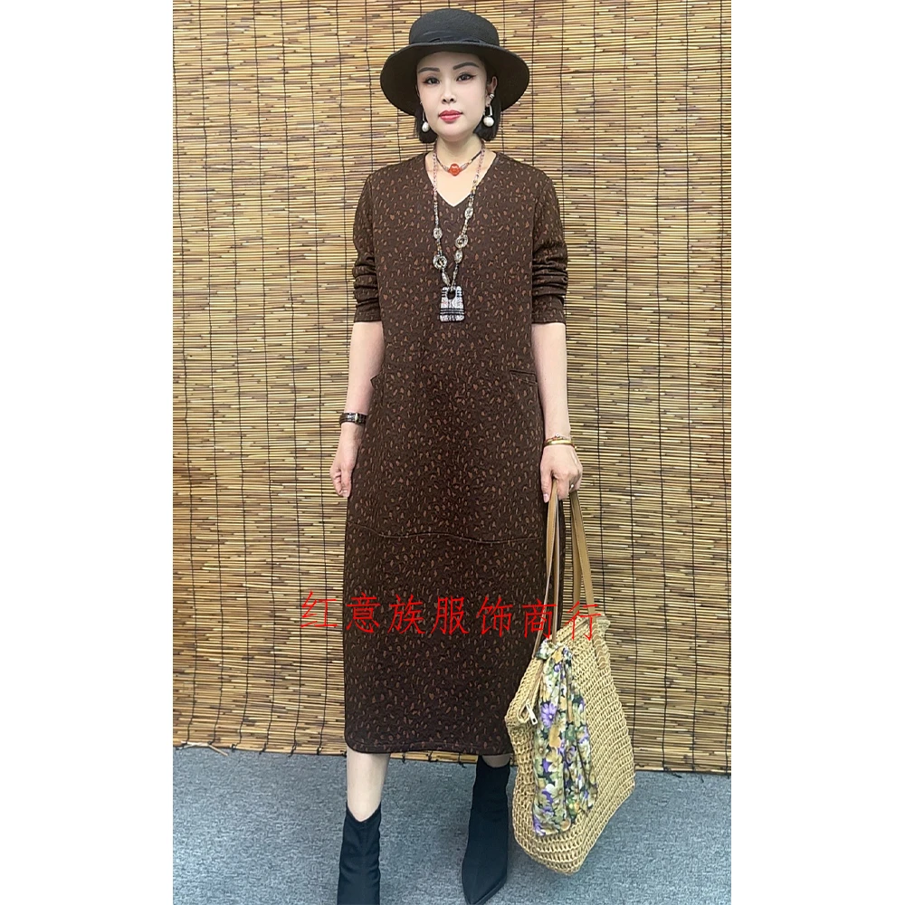 春季爆款时尚气质休闲百搭宽松洋气女士长袖打底【连衣裙518】