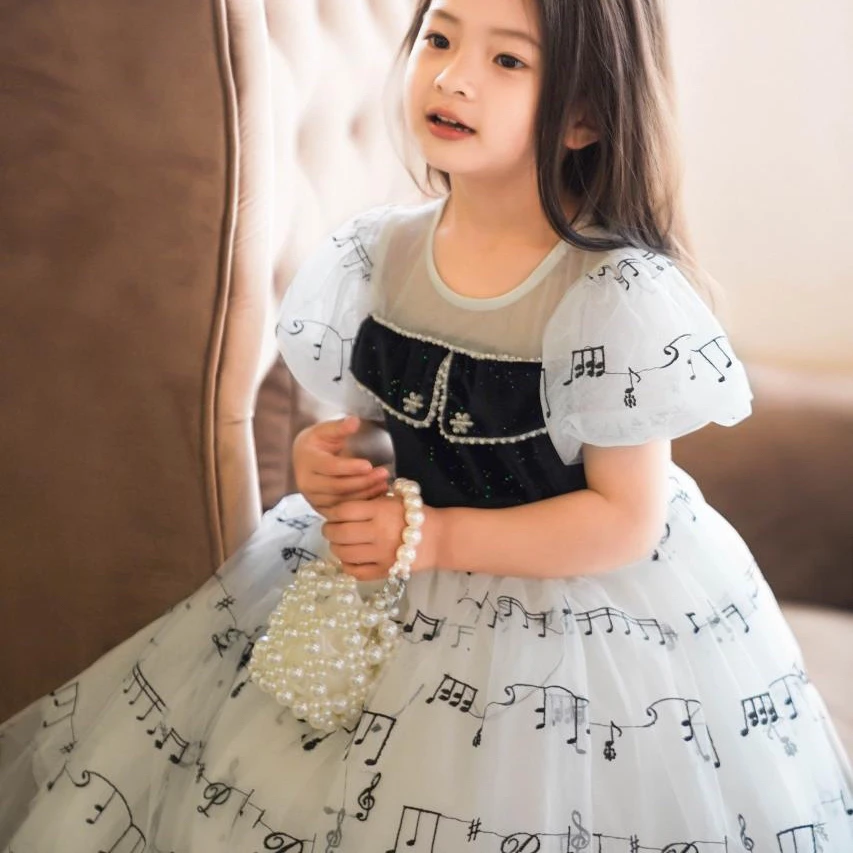 0415女公主裙公主风纯色蝴蝶结连衣裙童裙小女孩蓬蓬纱夏季演出服
