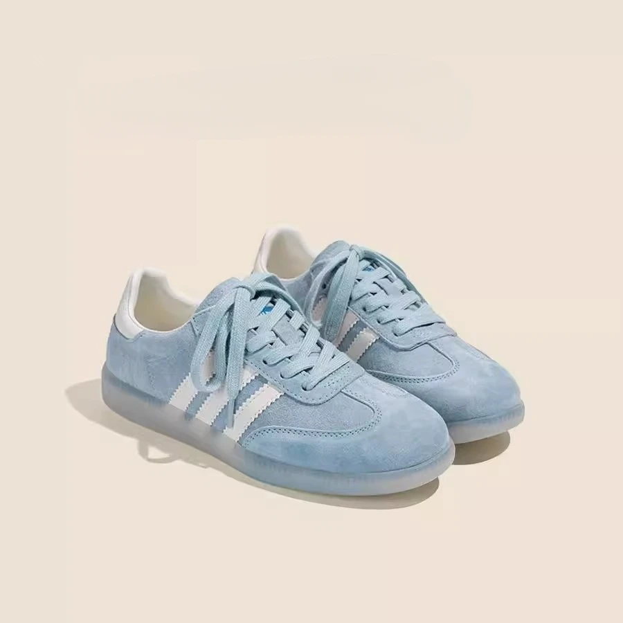 百搭正品平底蓝色德训鞋女2025年春秋新款阿甘鞋休闲运动板鞋