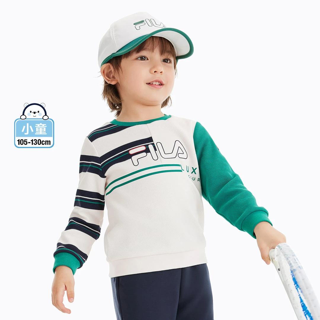 FILAKIDS卫衣SP儿童长袖男童运动休闲春季舒适圆领撞色K11B513212