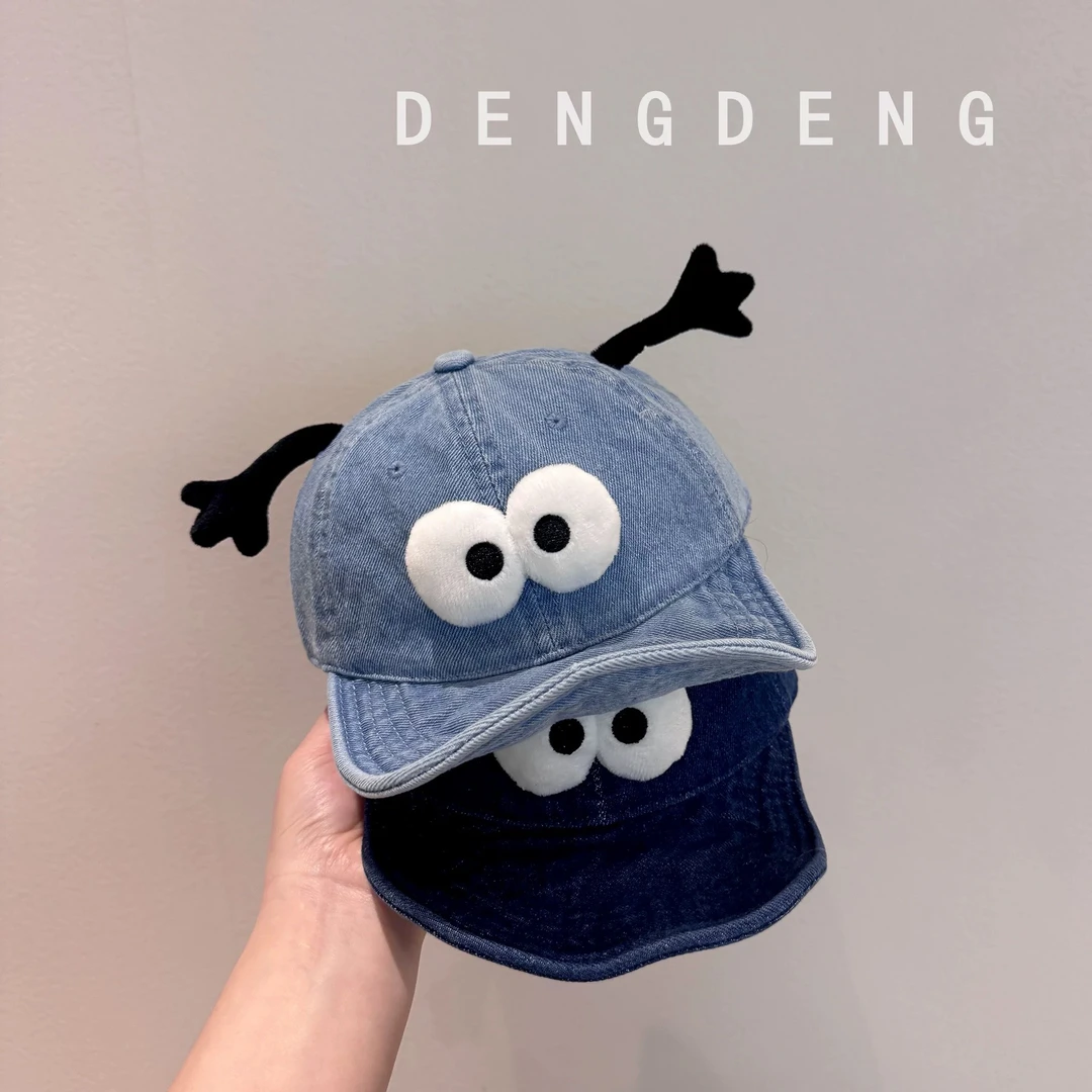 宝宝鸭舌帽春秋季可爱超萌软檐牛仔防晒帽男女儿童休闲百搭棒球帽