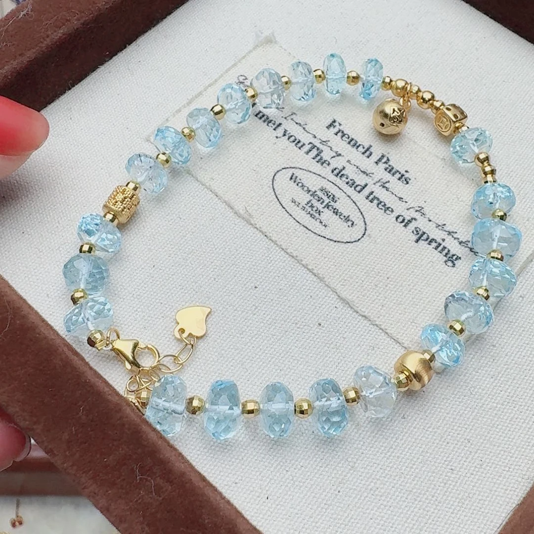 银S925镶嵌手链托帕石手链