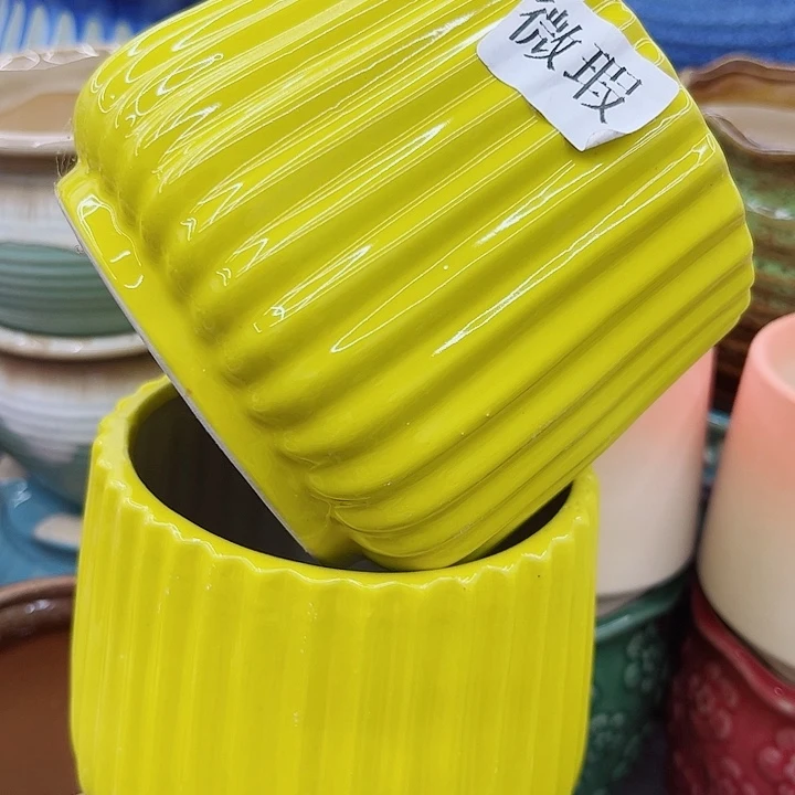 多肉绿植陶瓷花盆9.9包邮，有孔