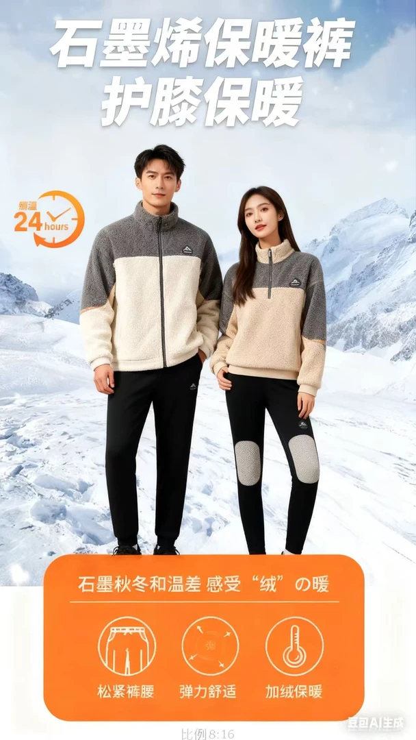 保暖黑科技热感光感加绒裤-24812