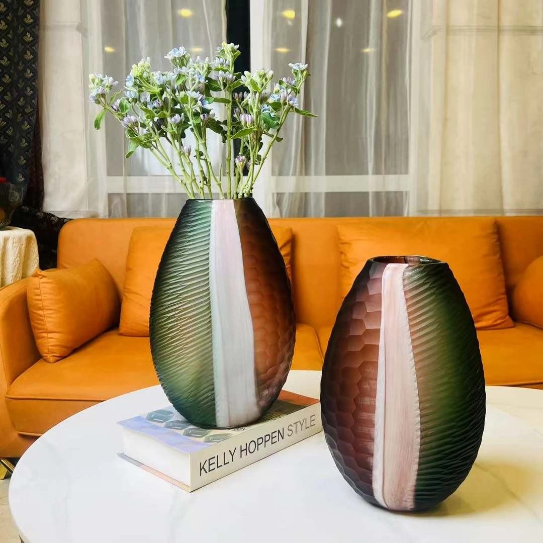 【可清甄选-明眛】手工磨刻高档琉璃花器 多样性发一