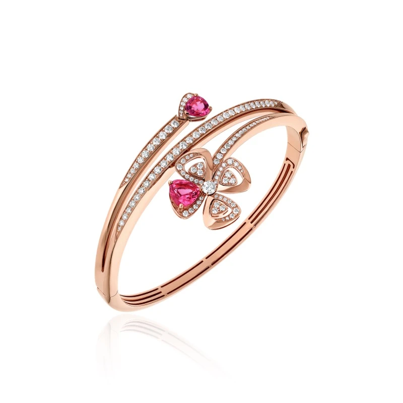 合金合成锆石手镯 红楼 镀K金 绽放之花单红镶嵌手镯 ZF-C102