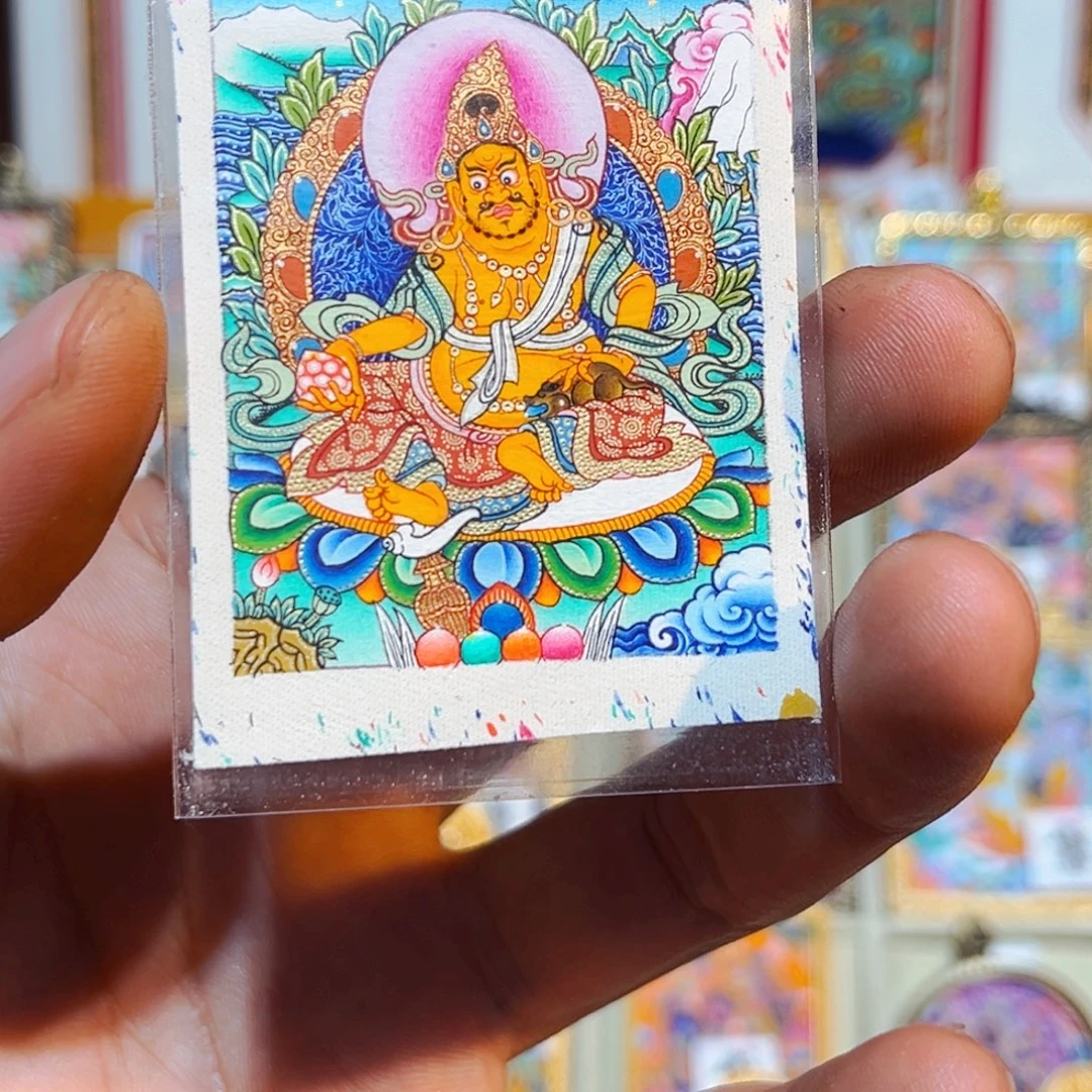 吊坠青海热贡纯手绘黄财