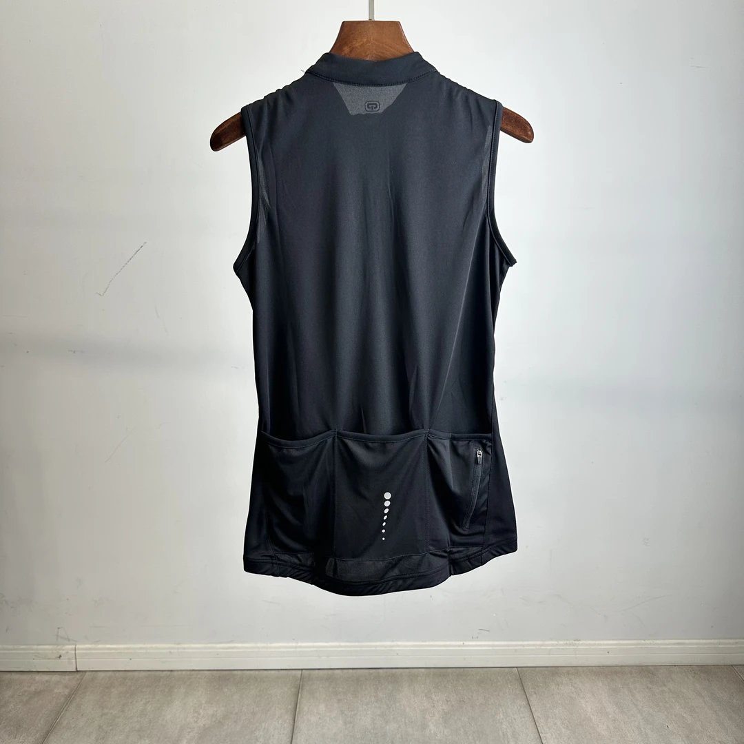 外贸男女同款专业骑行背心无袖多功能透气高弹力运动男式T恤6835