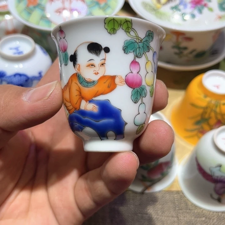 纯手绘精品盖碗杯