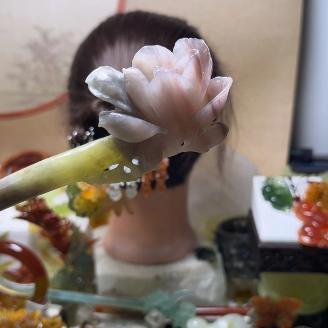 【闪购商品】蛇纹石玉合金发饰