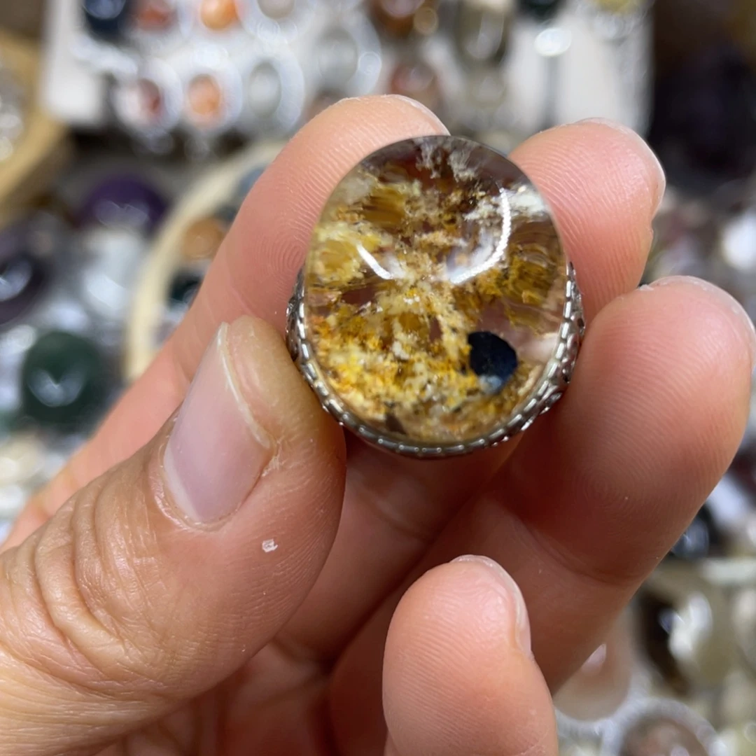 【闪购商品】银S925镶嵌珠宝半成品水晶戒指