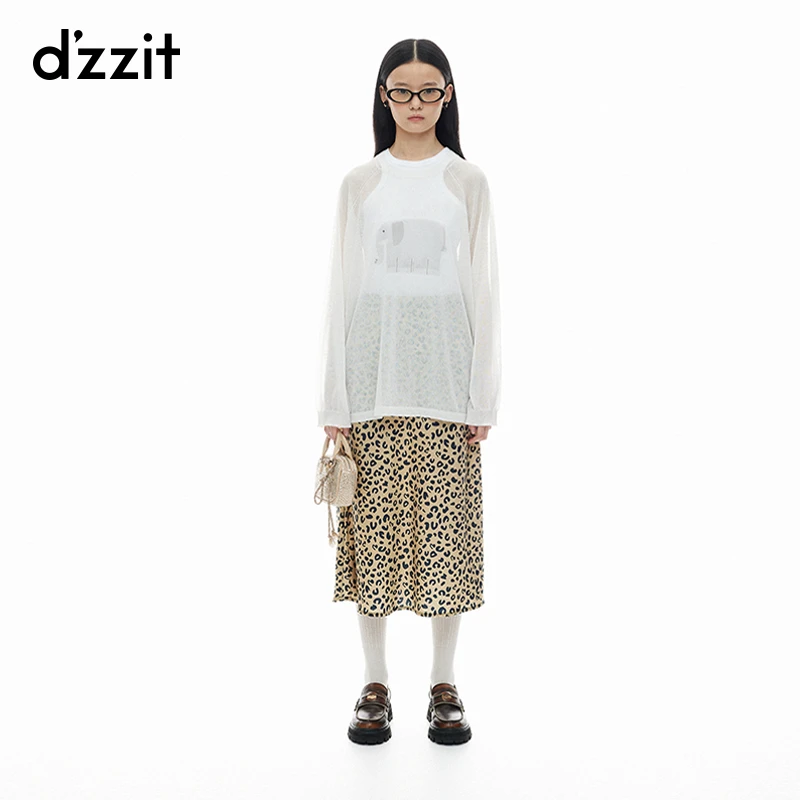 078【专属】dzzit地素长袖针织衫多巴胺烫水钻薄款罩衫上衣女