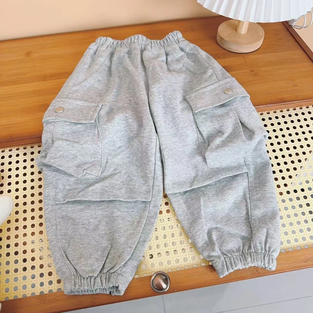 儿童春季棉质工装口袋休闲卫裤（实物以直播间讲解为准）