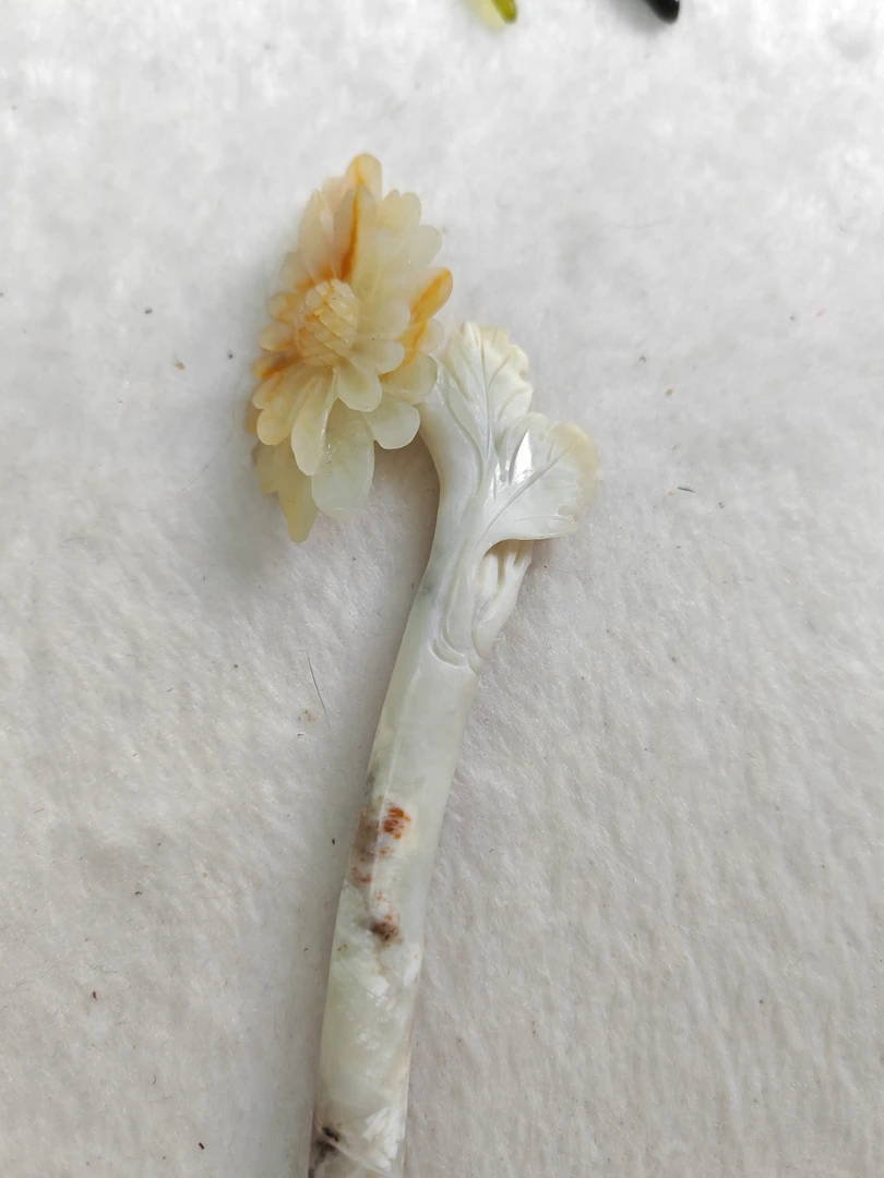 岫玉精品头饰发簪