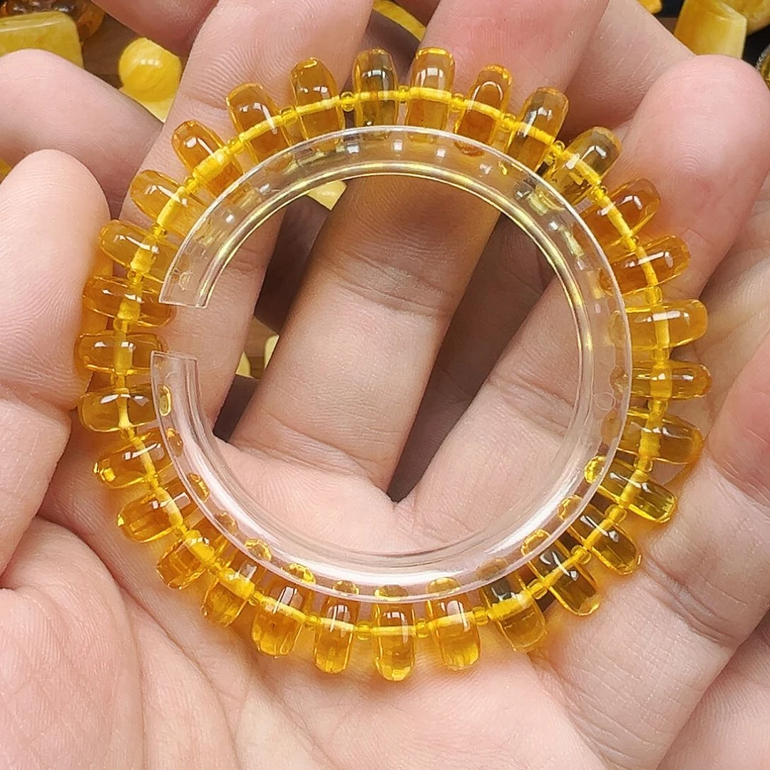 蜜蜡颈饰未镶嵌金珀饼圈11.7mm，14.8克