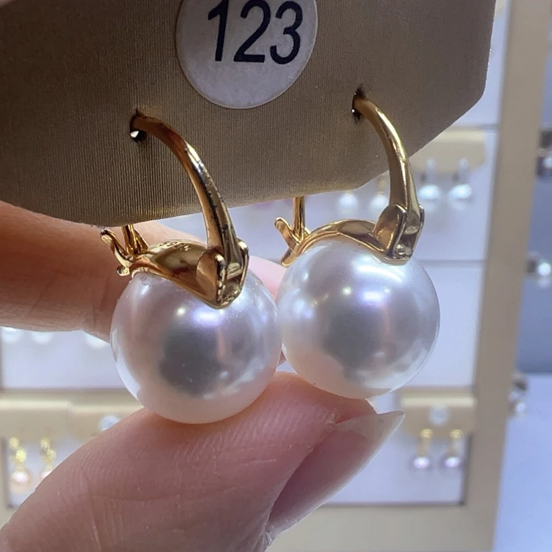 银S925镶嵌淡水珍珠耳饰
