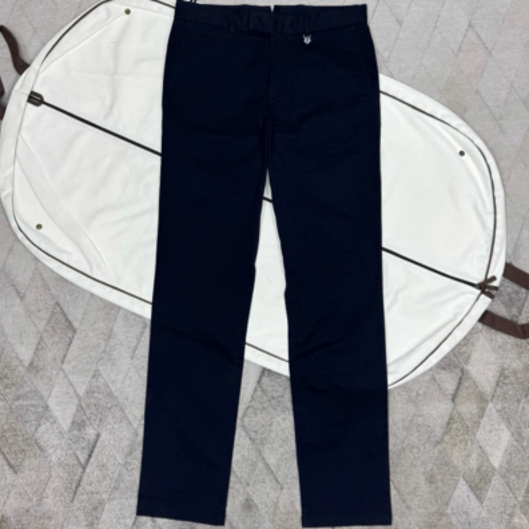 未使用 ZEGNA 133900 午夜蓝海岛棉休闲裤