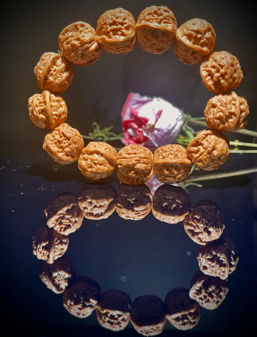 一物2.1磨盘麻核桃手串手持文玩核桃手串涞水男款文玩手持